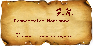 Francsovics Marianna névjegykártya