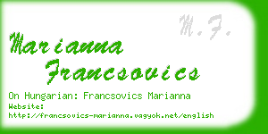 marianna francsovics business card